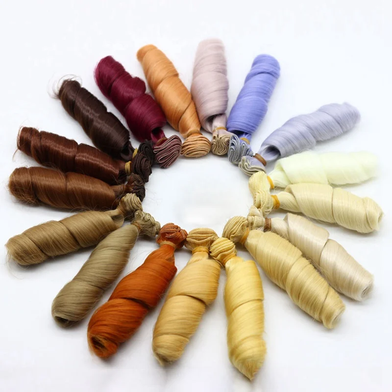 

1pc Extension Doll Wigs 15*100cm Natural Color Curly Doll Hair For Handmade Clothing Doll Wigs