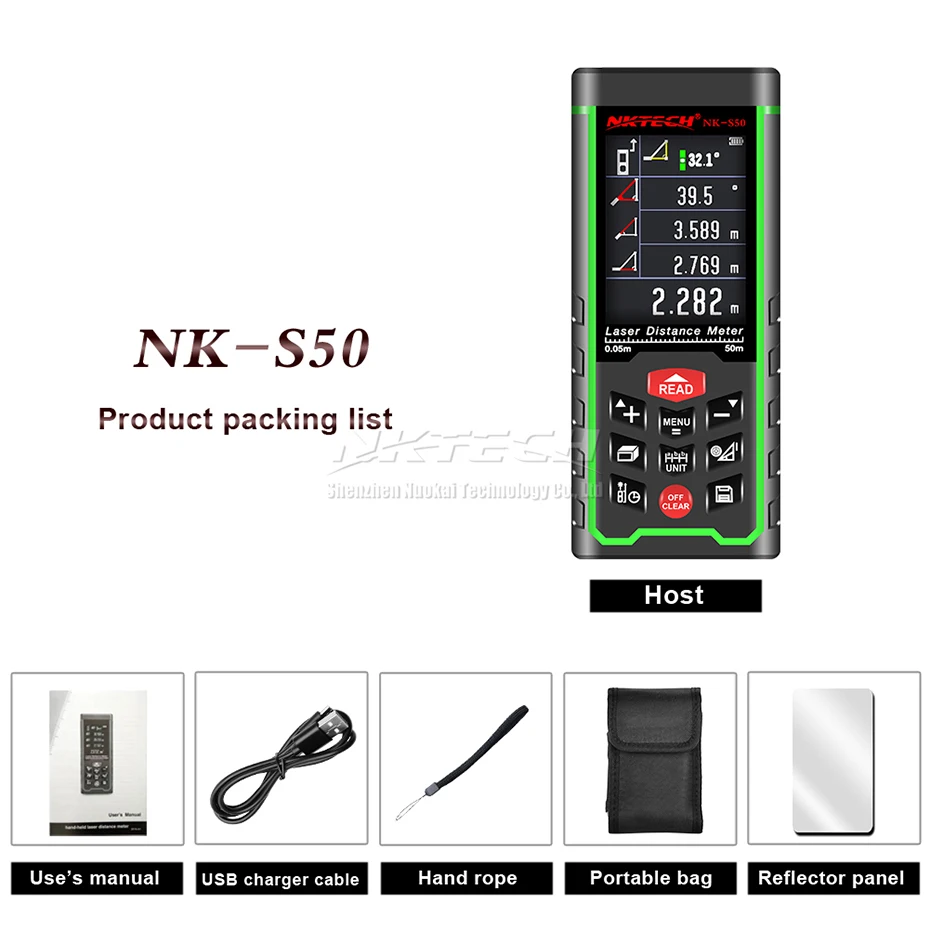 Лазерный дальномер NKTECH 50/70/100 м с USB зарядкой|Лазерные дальномеры| |