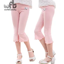 Розничная, летние детские брюки для детей от 3 до 10 лет детские леггинсы для девочек, штаны