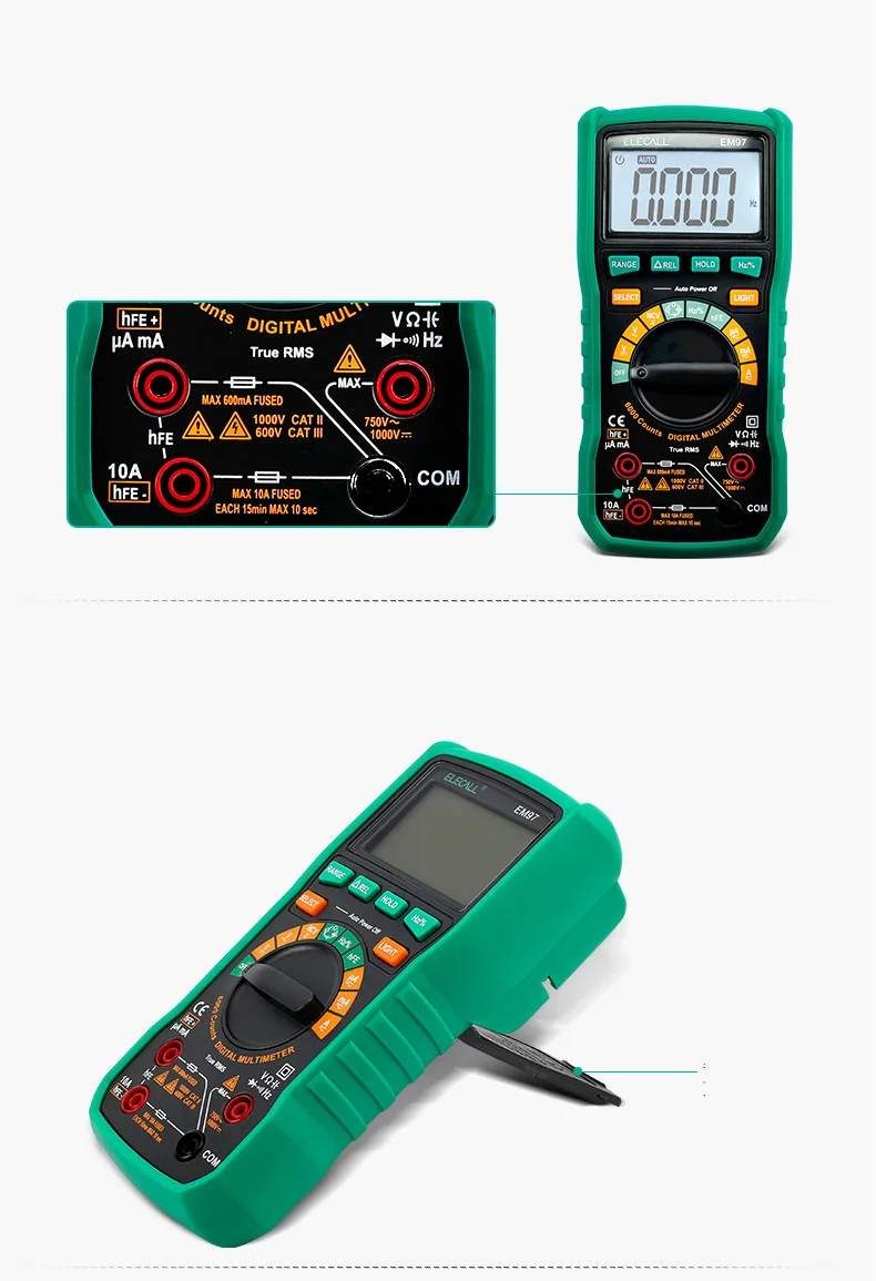 Электрический емкостный мультиметр EM97 True RMS цифровой мультиметр с ЖК-подсветкой с измерением емкости/сопротивления