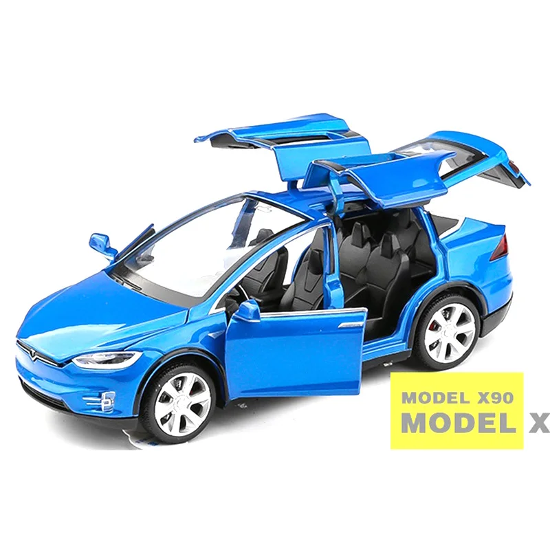 1:32 литая под давлением модель автомобиля Tesla звук и свет оттягивает функцию
