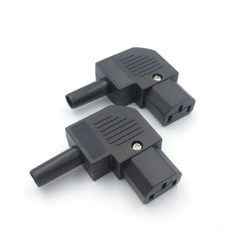 

1PCS POWER Plug IEC C13 Left Angle Rewirable Horizontal Connector 125V-250V 10A C13 90 Degree Plug for traveller Home Use