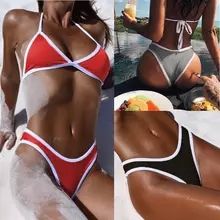 Новинка,, Раздельный купальник из двух частей, сексуальный бразильский женский бикини, низ, дерзкий, с треугольным вырезом, купальник, купальный костюм