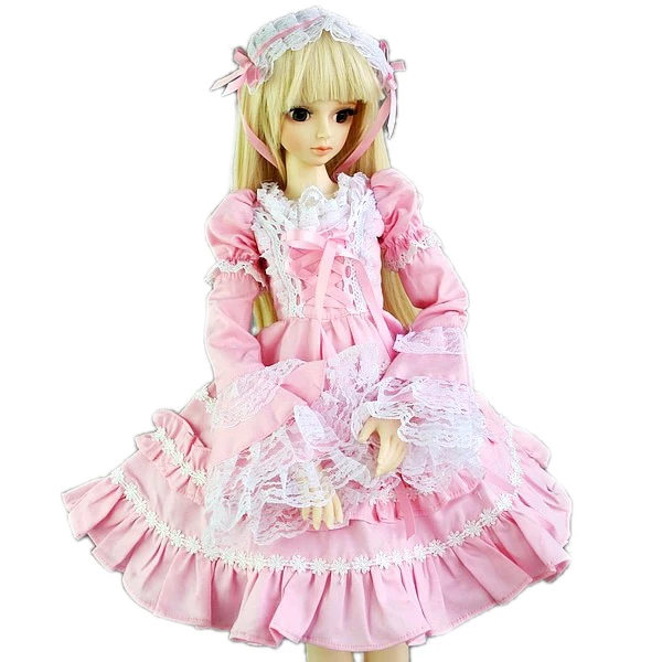 

[wamami] 140# Pink Lace Dress/Clothes 1/4 MSD 1/3 SD DZ AOD BJD Doll Dollfie