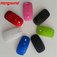 Ультра тонкая USB оптическая беспроводная мышь 2,4G приемник супер тонкая мышь для компьютера ПК ноутбука настольного компьютера 5 ярких цветов FDA1051