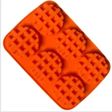 6-полость вокруг форма для вафель силиконовая форма для торта шоколада конфеты печенье кухонные инструменты для выпечки