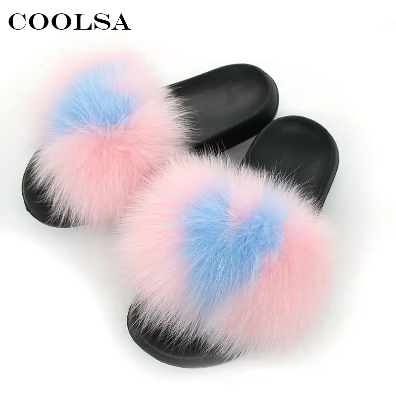 fluffy slide slippers