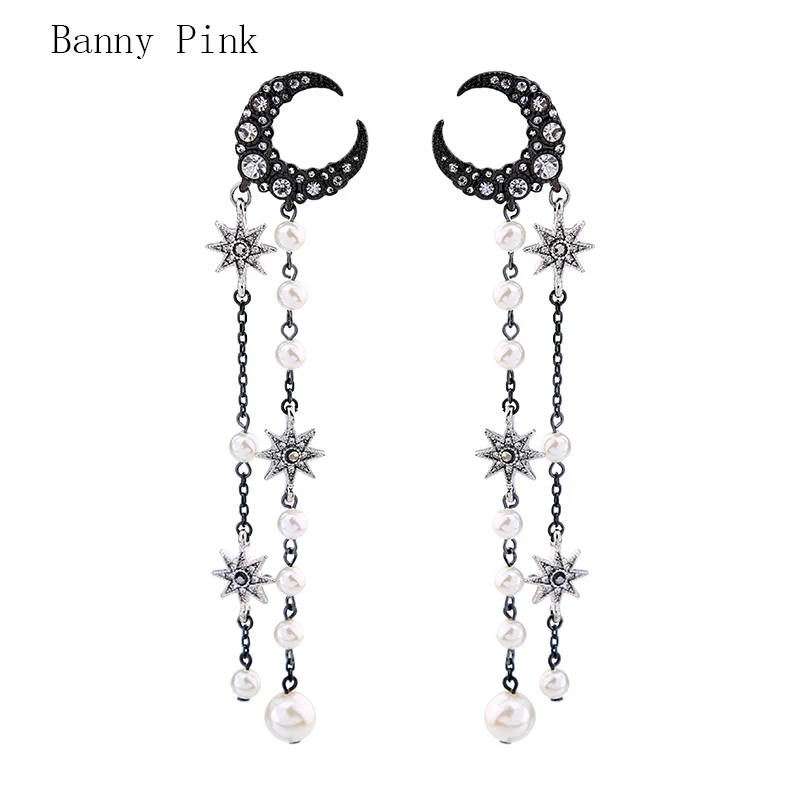 Массивные серьги-гвоздики из сплава со звездами для женщин, винтажные очаровательные серьги с кисточкой, модные ювелирные изделия