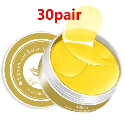 60PCS Gold EFERO патчи для глаз коллагеновая маска для глаз золотые патчи под глазами маска для ухода за лицом спальный лист маски 60 шт/бутылка - Цвет: 60PCS Gold