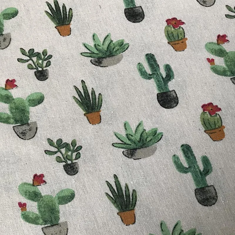 Кактус холст льняная ткань фон шторы кружевные планки DIY сумка скатерти подушки