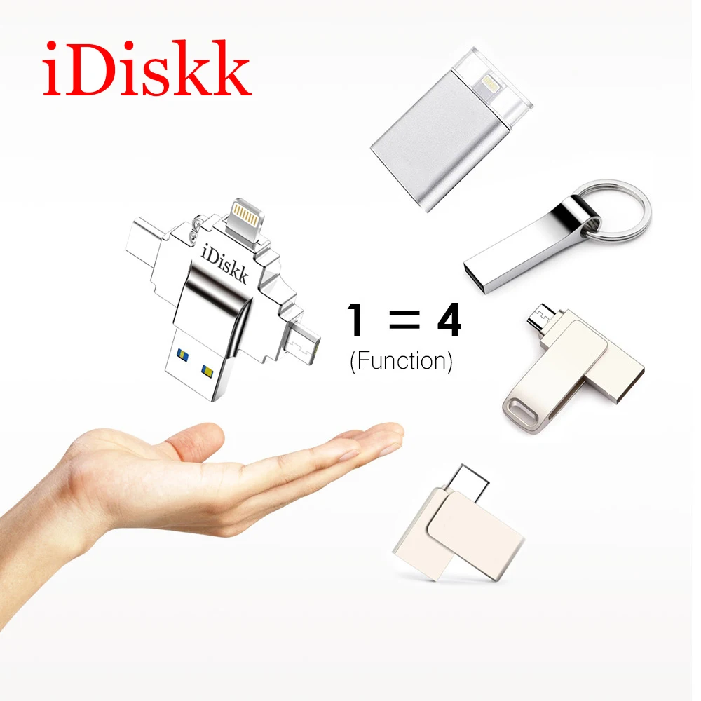 IDISKK USB 3.0 Flash Drive High Speed 4 in 1 External