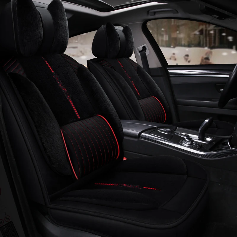 

5D warm plush car seat cover Universal Seat Cushion Car Styling For Peugeot 206 207 2008 301 307 308sw 3008 408 4008 508 car acc