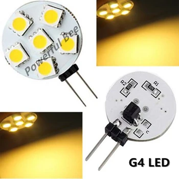 

20 x G4 6SMD 1W round board LED home spotlights bulb cold white warm white DC12V car boat dome reading lights lamp