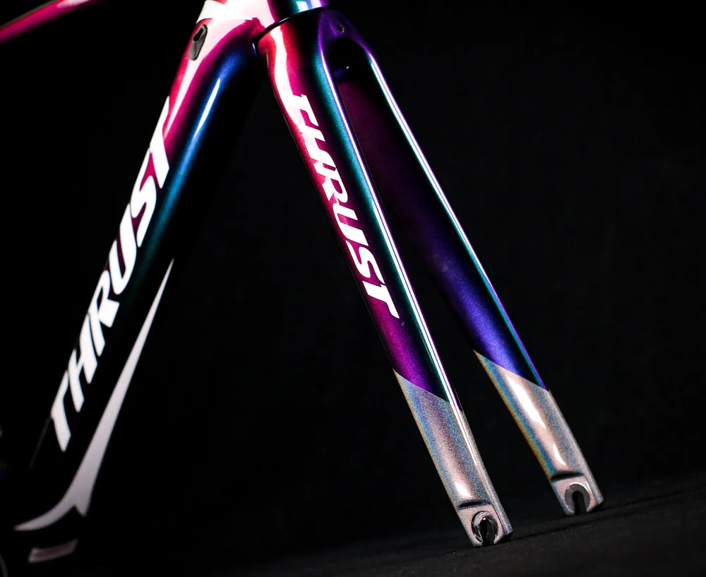 Top Carbon Road Bicyle Frame 700c V Brake Full Carbon Bike Frame New Design Chameleon Color 49 52 54 56 58cm 2 Year Warranty thrust 4 Top Carbon Road Bicyle Frame 700c V Brake Full Carbon Bike Frame New Design Chameleon Color 49 52 54 56 58cm 2 Year Warranty thrust 4