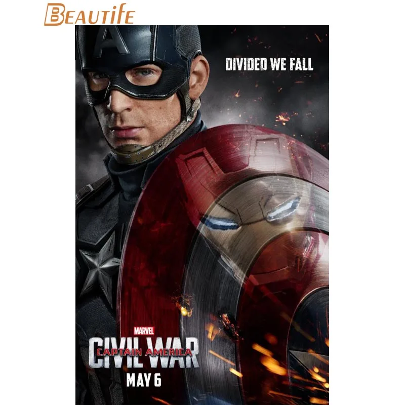 

New Arrival Captain America Poster Cloth Silk Poster Home Decoration Wall Art Fabric Poster Print 40X60cm.50X75cm,60X90cm