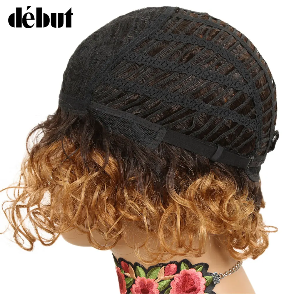 Perucas de Bob Perucas de Cabelo Encaracolado Curto Ombre Humano Barato Pixie Corte Estilo Preto Perucas Completas Tt1b - 33 Dx1029 Marrom Cor Loira 11 Cabelo encaracolado curto perucas de bob ombre