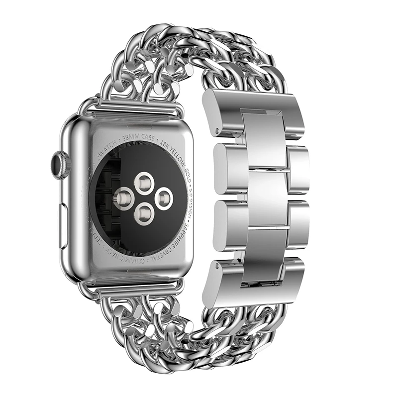 Ремешок для Apple Watch 38 мм 42 мм с ремешком из легированной стали для iWatch Band Series 1 2 3 4 5 40 мм 44 мм браслет-цепочка стиль золотой