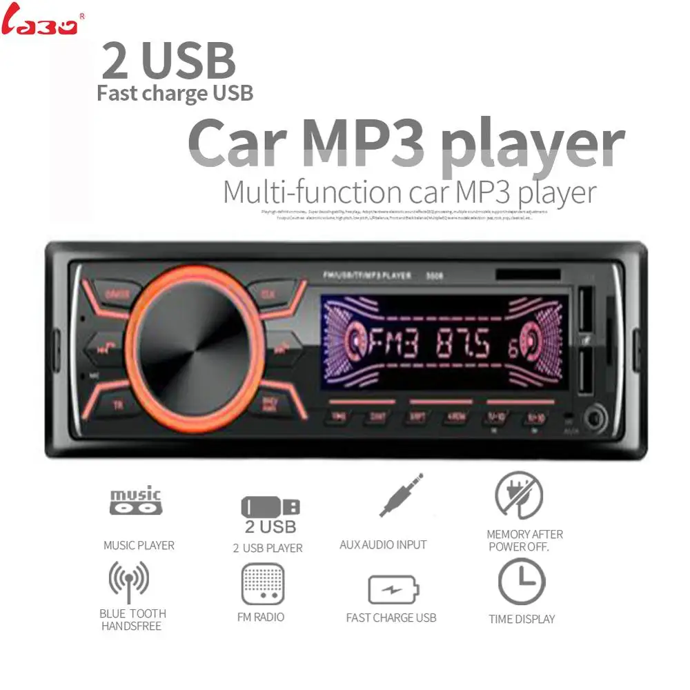 LaBo автомобиля Радио стерео проигрыватель Bluetooth телефона AUX IN MP3 FM/USB/1 Din/пульт