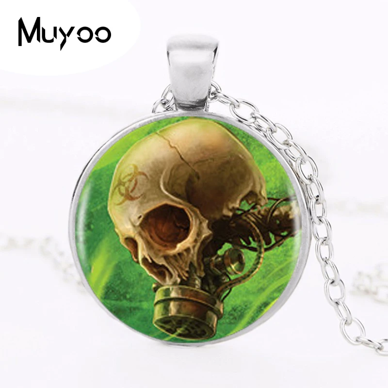 women jewelry Biohazard Pendant Necklace Charm Vintage Round Black Chain Pendant Necklace Women Jewelry Men Dress Accessories HZ1