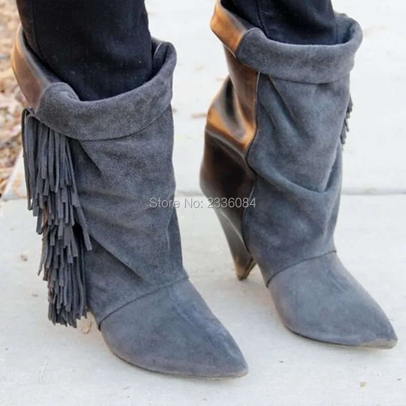 Hot Fashion Brand Fringe Ankle Boots Suede Tassel High Heels Women Boots Cool Ladies Fall Winter Booties Shoes Woman Botas Mujer Hot Fashion Brand Fringe Ankle Boots Suede Tassel High Heels Women Boots Cool Ladies Fall Winter Booties Shoes Woman Botas Mujer