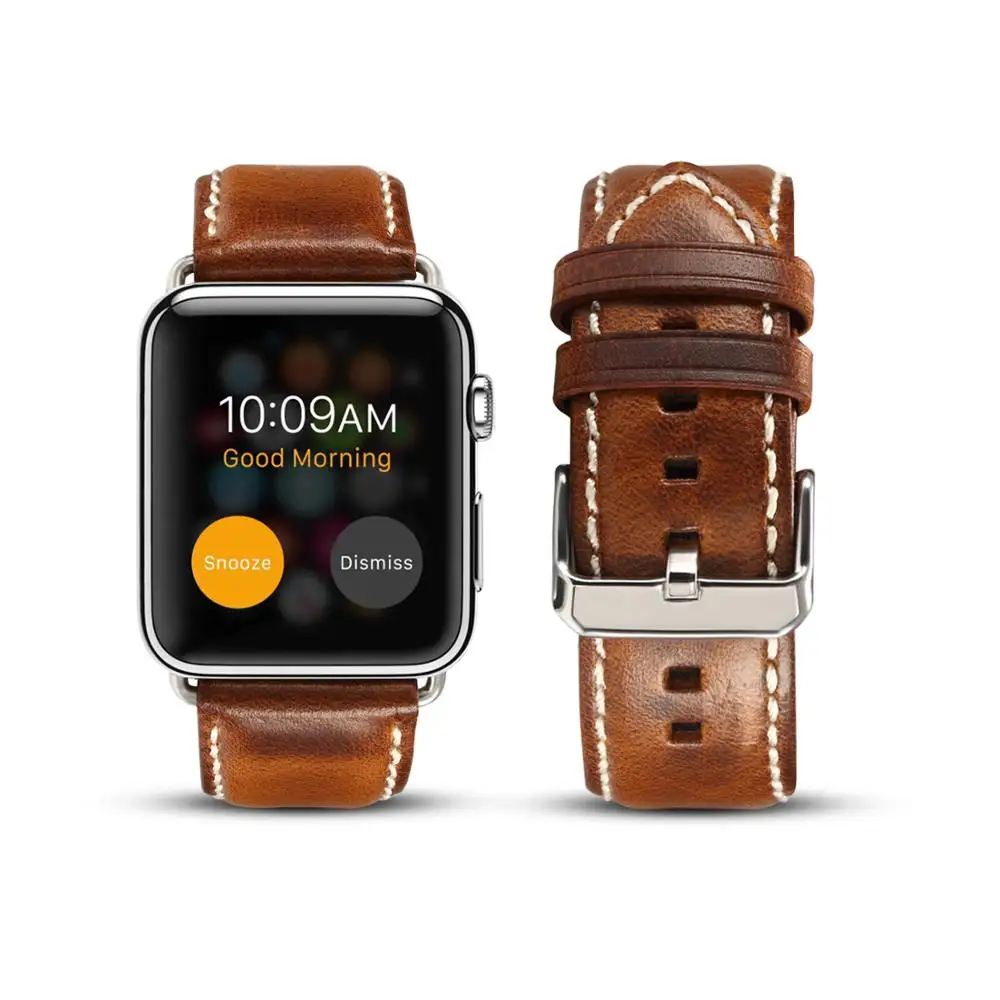 Масляный воск из натуральной кожи браслет для Apple Watch Band 42 мм 38 мм 44 мм 40 мм серия 4 3 2 1 для ремешок для часов аpple iWatch ремешок для часов