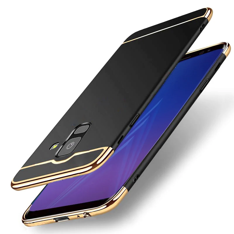 Для Samsung Galaxy J6 2018 чехол Роскошный для задней панели Покрытие 3 в 1 Твердый Чехол