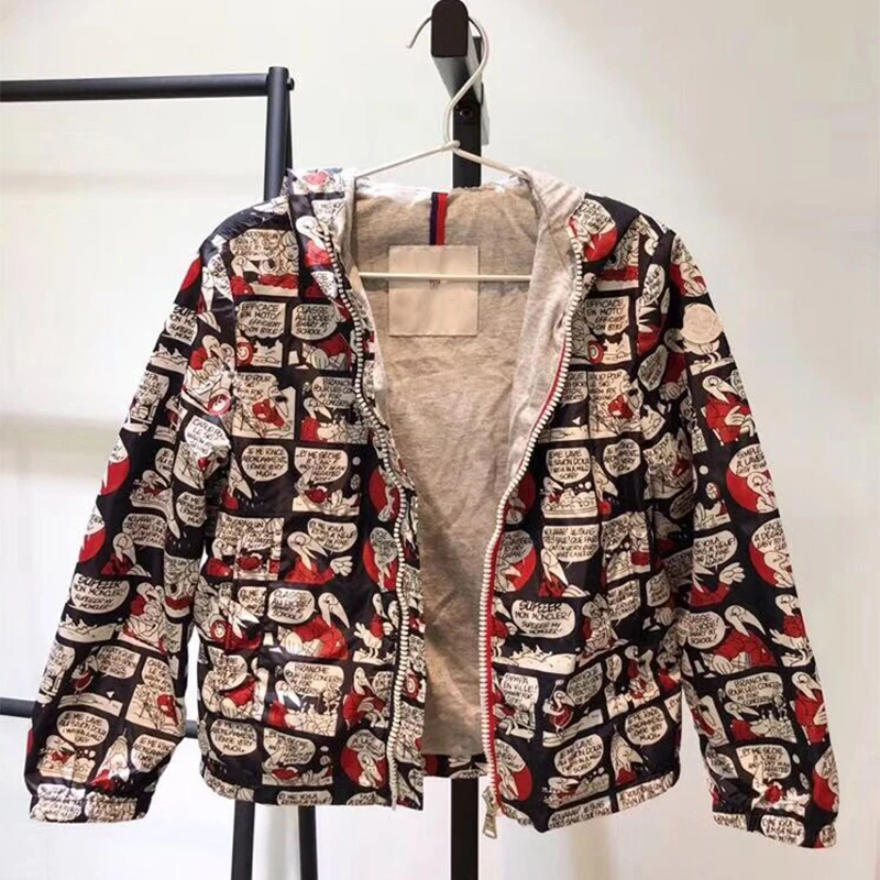 

Cartoon Printed Hooded Jackets For Kids Coat Boys Outerwear Baby Jacket Windbreaker Children's Clothing in end of August
