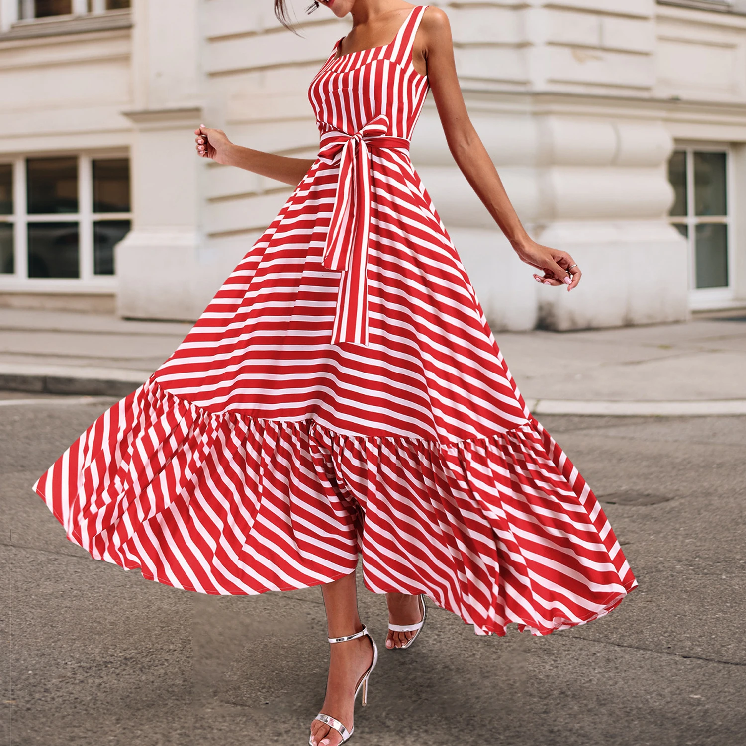 Sexy verano vestido de mujer rojo y blanco vestidos 2019 blanco vestido Casual elegante playa larga vestido|Vestidos| - AliExpress