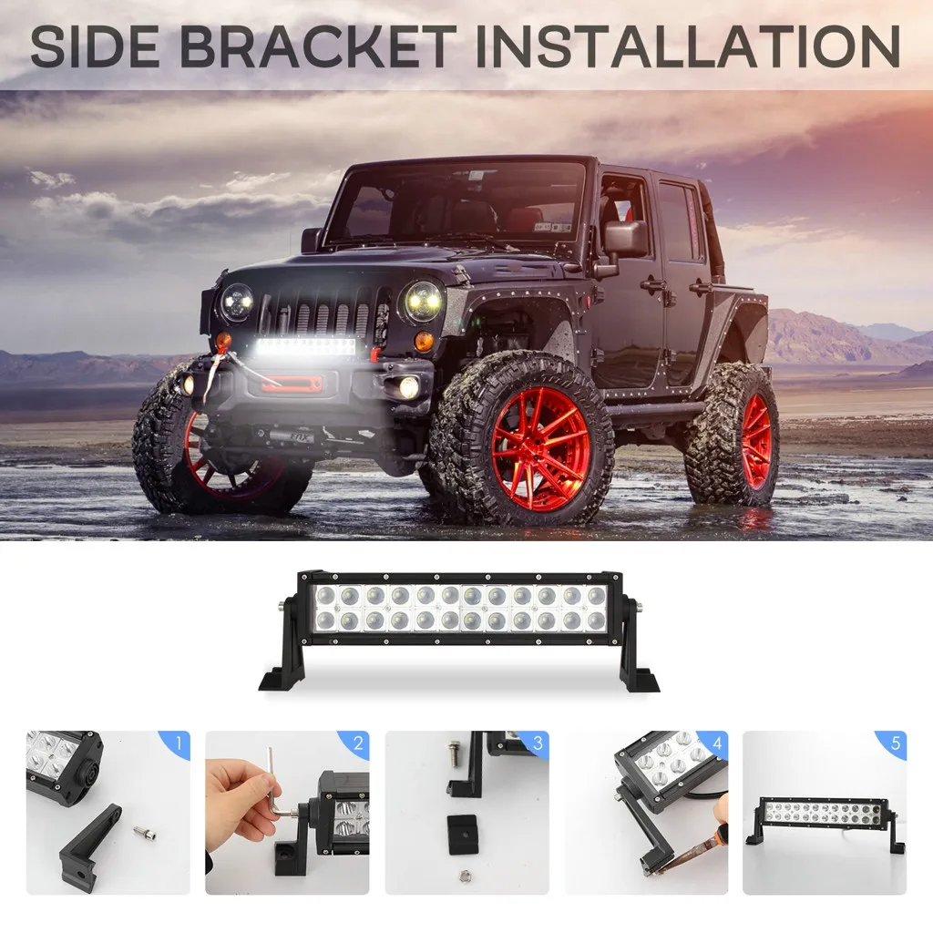 

13inch 120W 2525 Dual Row Straight LED Work Light Bar Off Road Driving Truck SUV LED Lamps For Cars Luces Led Para Auto