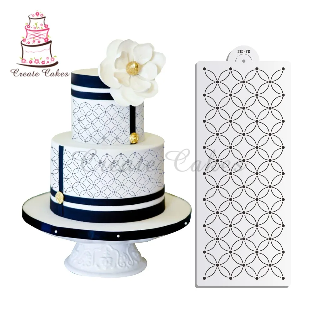 

Interlocking Circles Cake Stencil Cake Side Mold Cake Decorative Stencil Plastic Template Bakeware Cake Decorating Tool