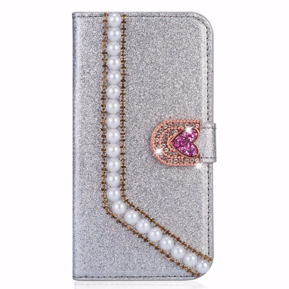 XINGDUO Case Cover for IPhone X XS XR 6 6s 7 8 Plus Luxury Pearl Flip PU Leather Phone Case Silicon Protective Shell Cover