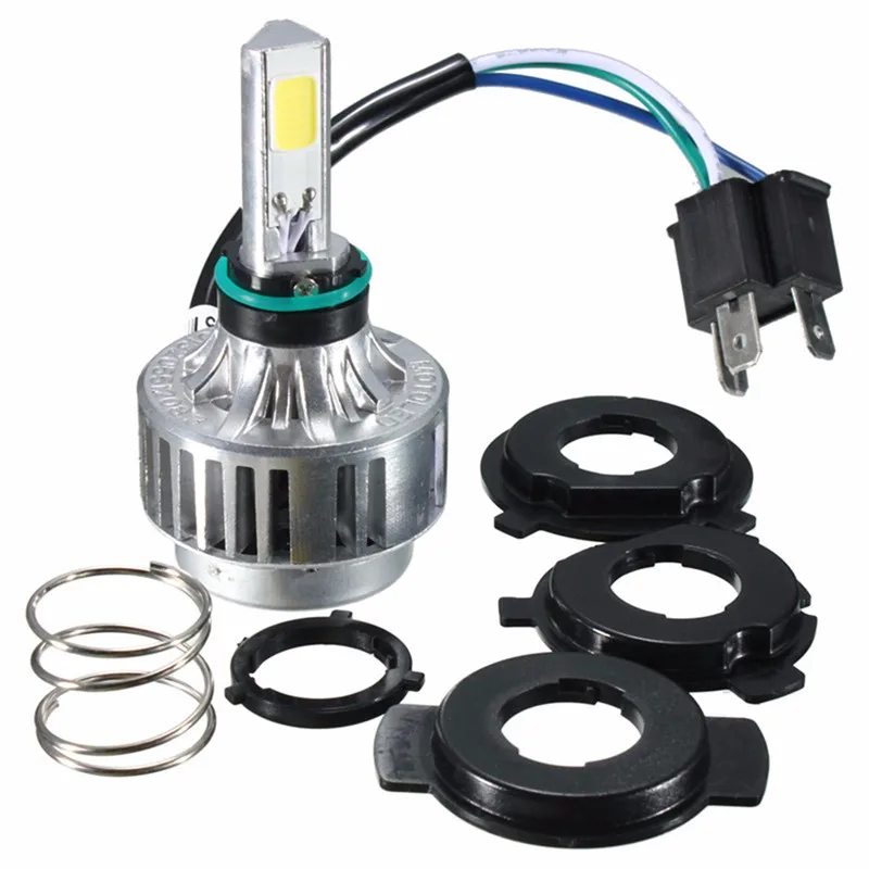 

Motorcycle Headlight Headlamp 6000K-6500K High/Low Conversion Kit Front Light Bulb Lamp 32W 3000LM COB LED LO/HI Beam H4