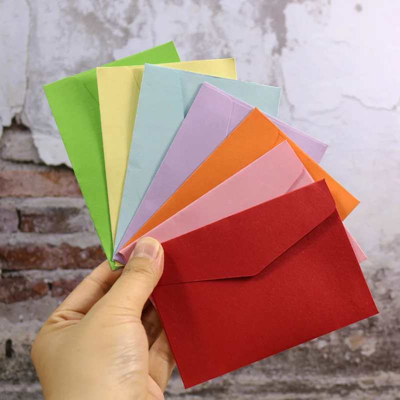 

10pcs Mini Envelopes Candy Colors Stationery Gift Card Solid Color Envelope Post Card Photo Letter Envelopes for Office School