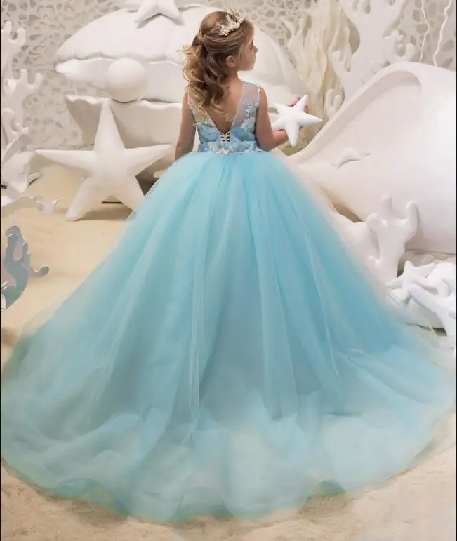 2018-Sky-Blue-Flower-girl-Dresses-Ball-gown-3D-Flowers-Beautiful-girls-pageant-dress-communion-gown (1)
