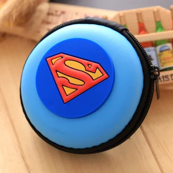 

Novely Silicone Zipper Coin Wallets Superman Heroes Mini Storage Organizer Purse Creative Key Package Waterproof Headset Bags