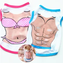 2 шт. футболки для домашних животных собак комплект бикини мышцы печати дышащий пляжный жилет для щенков собаки J2Y