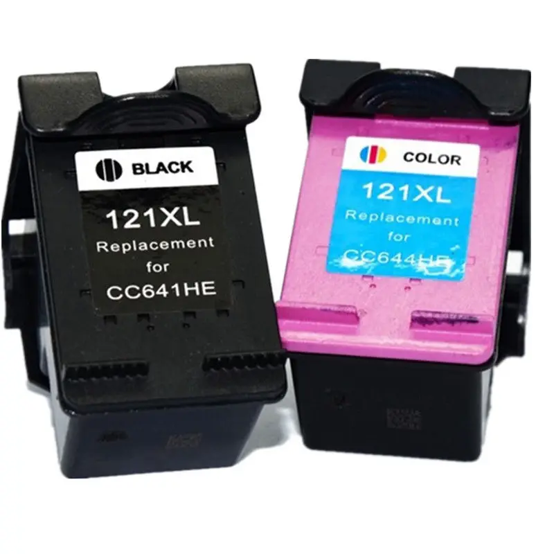 hisaint Classic cartridges Free hot 2x Black Tri Color For HP121XL Inkjet Cartridge For HP