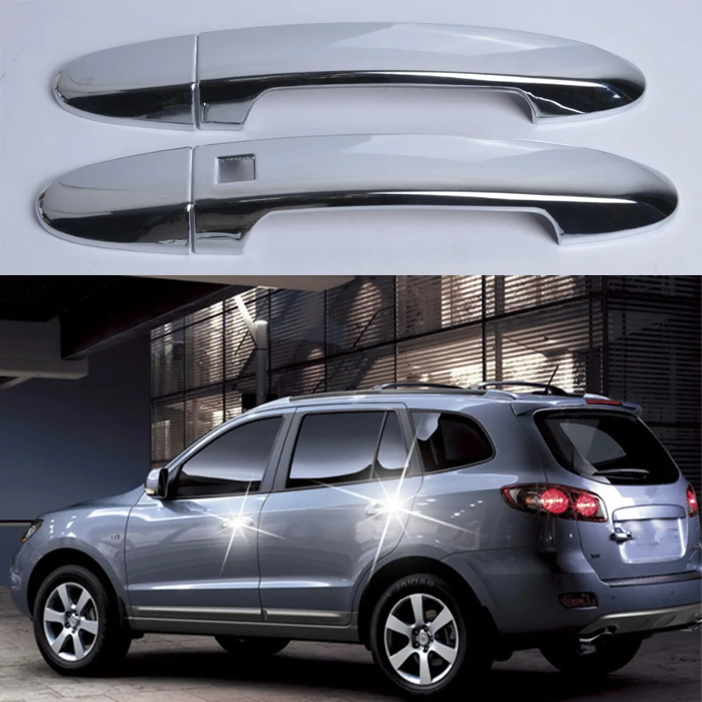 QEEPEI 8 шт. крышка дверных ручек для Hyundai Santa Fe 2007 2008 2009 2010 2011 2012 аксессуары наклейки