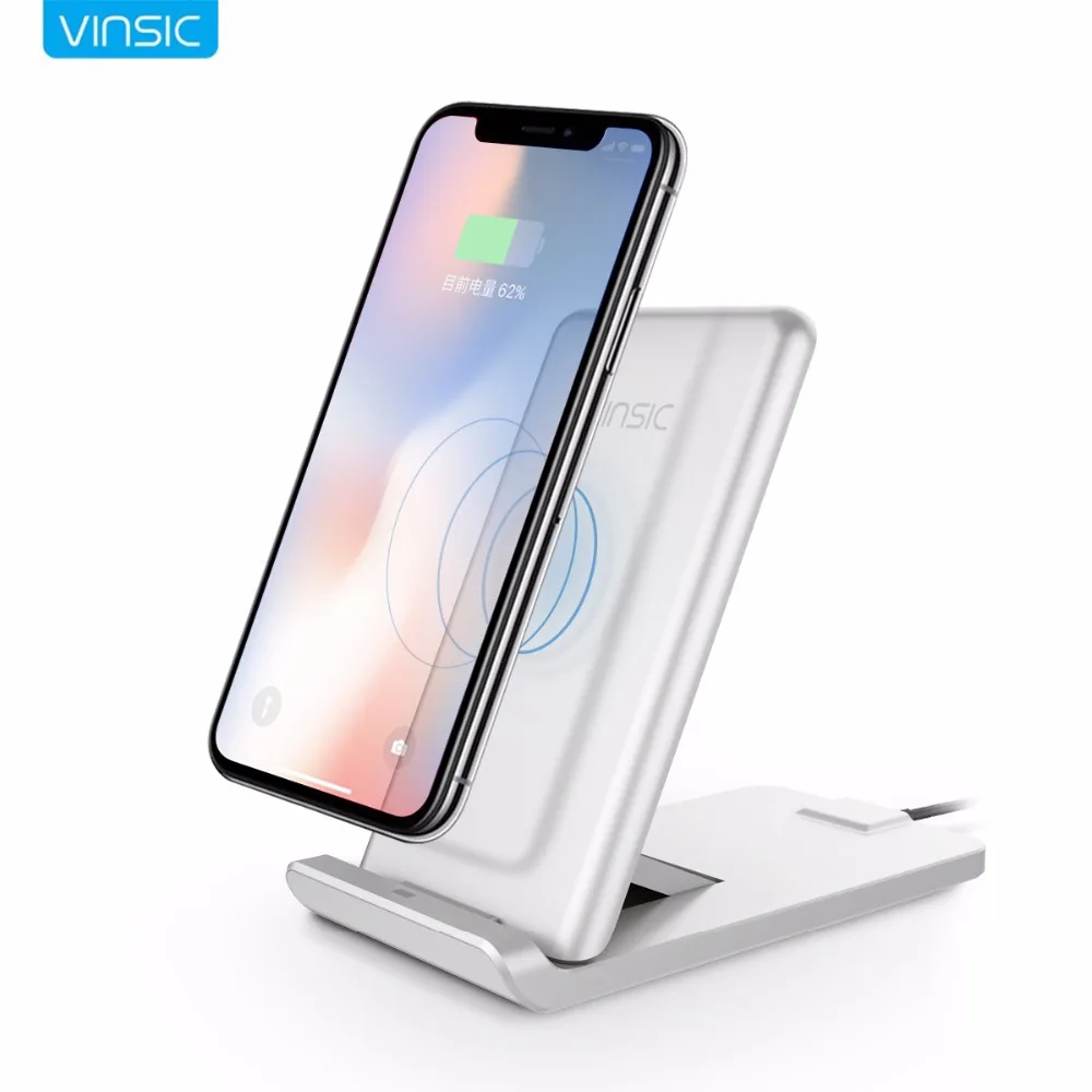 

Vinsic 13.5W 9V 1.5A Wireless Charger Fast Charge Wireless Charging Holder Suppot QC3.0 Type-C for iPhone X 8 8 Plus Samsung S8+