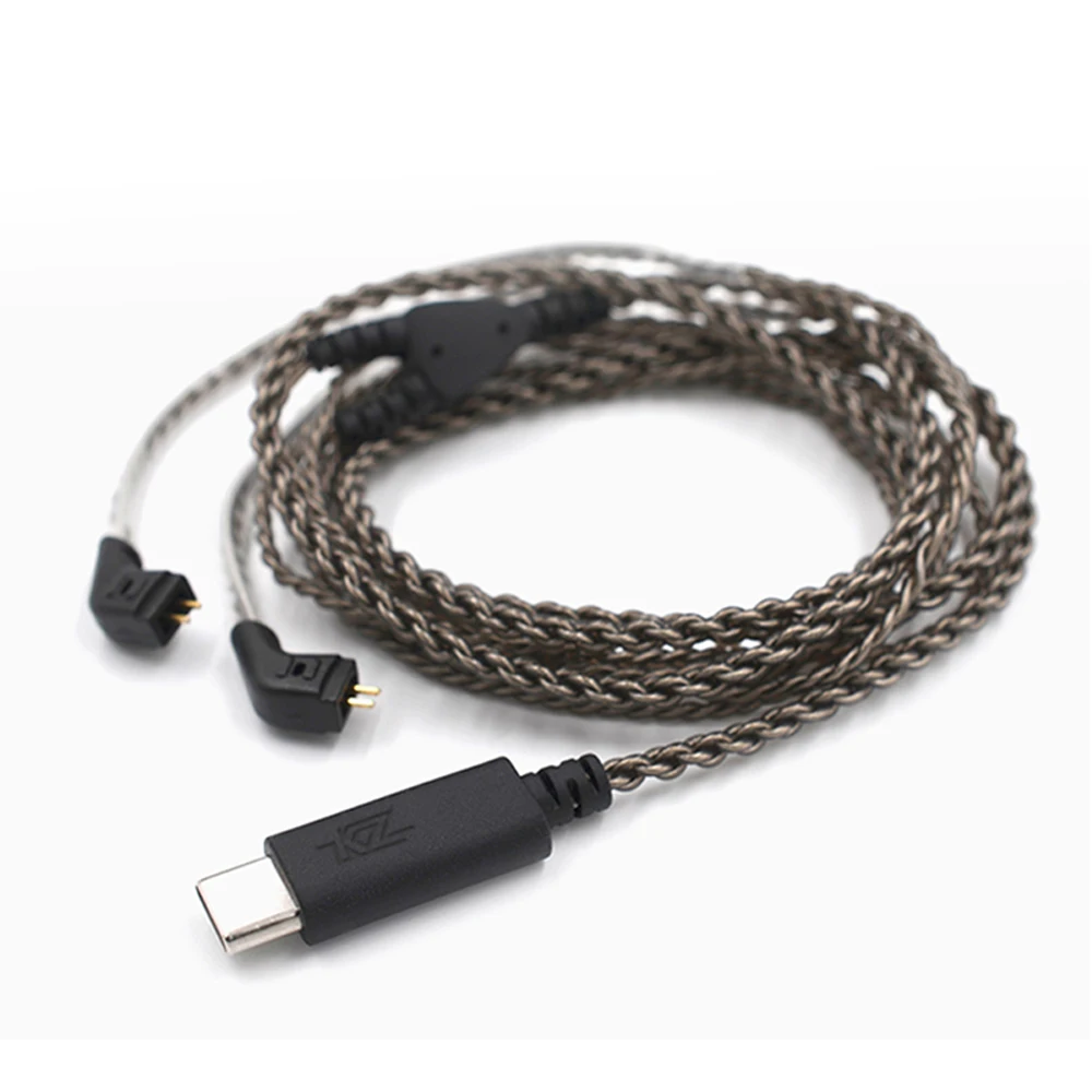 

KZ USB Type C Cable Digital Decoding Silver Plated OFC Upgrade 0.75mm For KZ Earphones ZST/ZSR/ED16/ES4/ZS10/ZS6/ ZS3/ZS5 /ZSA
