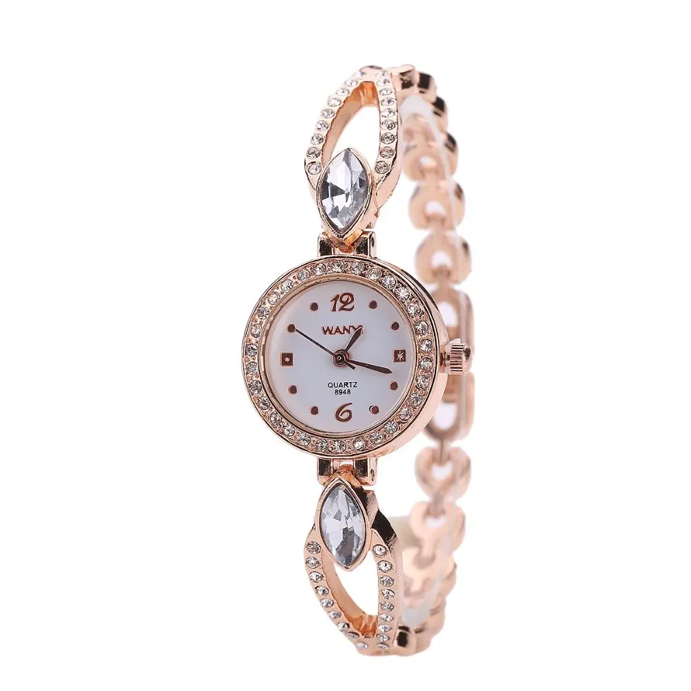 Уникальные женские часы женские Геометрические сплав браслет кварцевые часы женские модные круглые часы со стразами Relojes Mujer