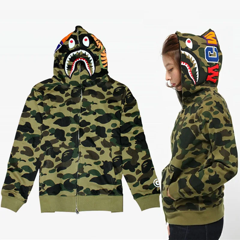 Jaqueta masculina Harajuku marca BAPE camuflaje hombres chaqueta con  capucha sudaderas calle de tiburón polar con capucha hip hop abrigo|coat  outfit|coat satinhoodie coat - AliExpress