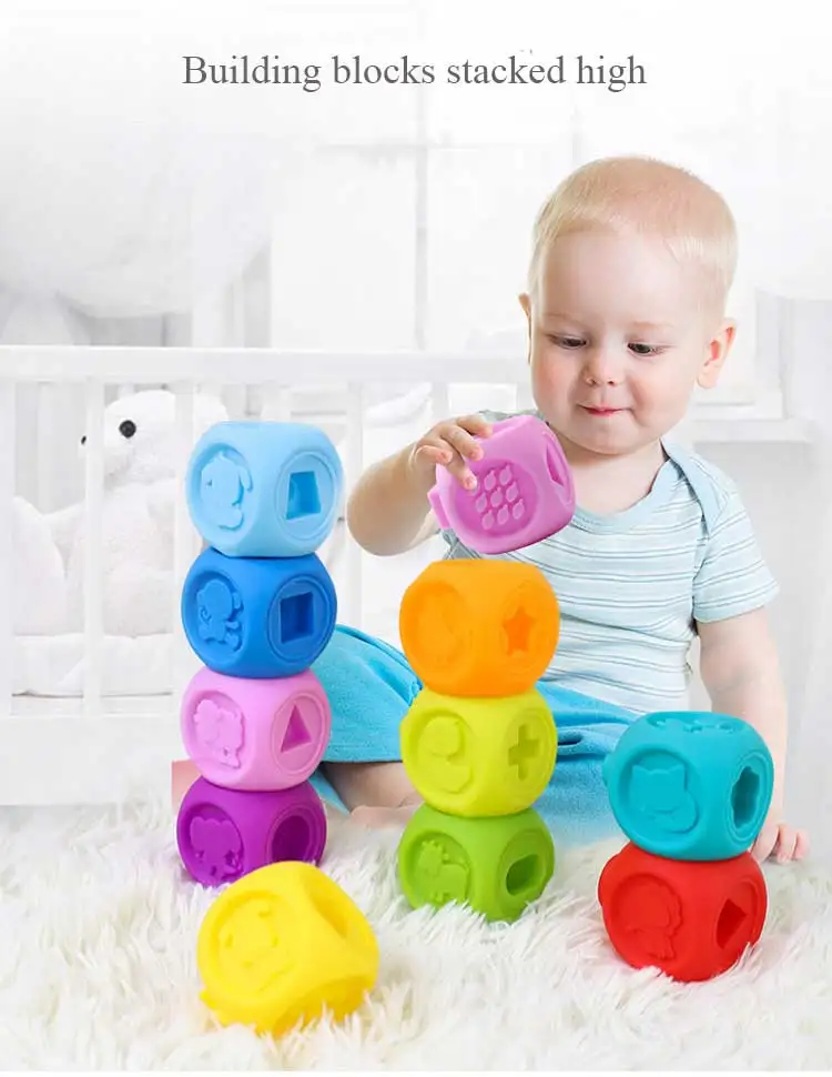 Мягкие резиновые строительные блоки TUKATO, детские игрушки, мягкие 3D Детские развивающие игрушки, большие мягкие резиновые строительные блоки