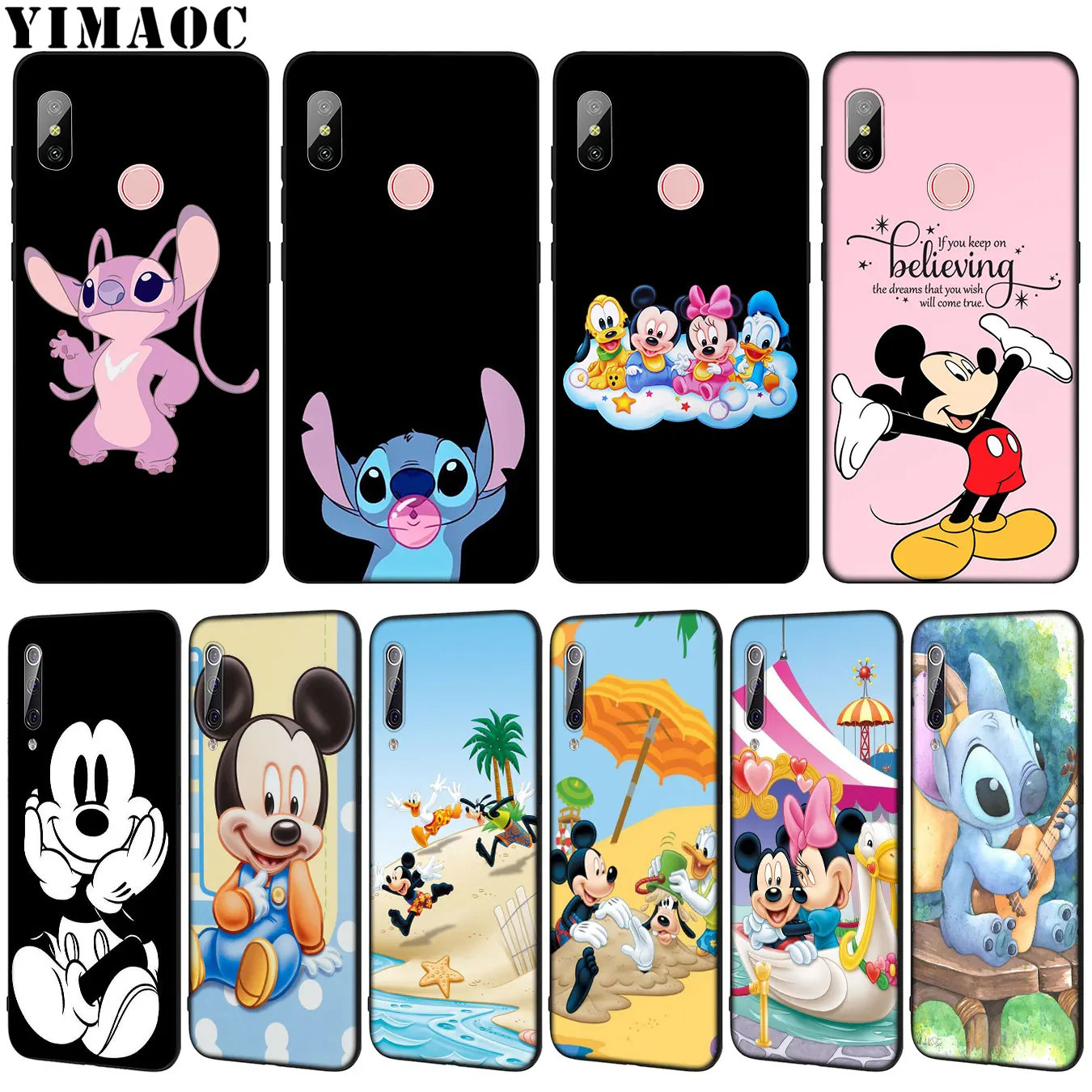 

YIMAOC mickey minnie mouse Lilo Stitch Soft Silicone Case for Xiaomi Mi 9 9T CC9 CC9E A3 PRO 8 SE A2 Lite A1 6 6X 5X f1 MAX 3