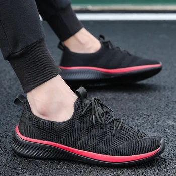 

SUROM Flywire Mesh Sneakers Men Shoes Casual Breathable Comfortable Fashion Lace Up Black Outdoor Shoes Men Lightweight Sneakers