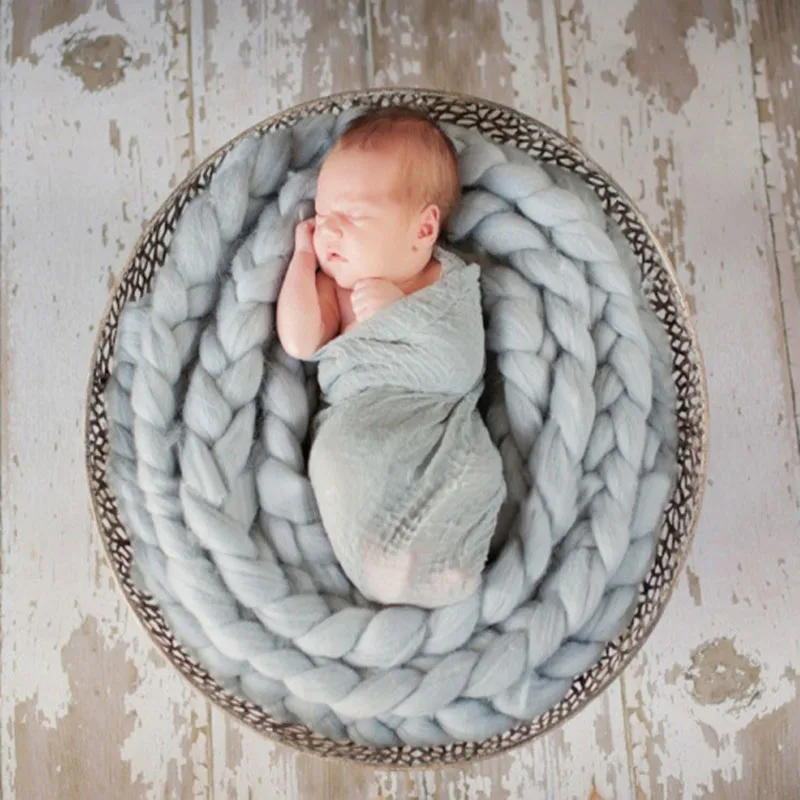 Newborn Photography Props Blanket Baby Photo Shoot Studio Posing Knit