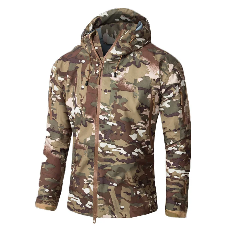 CP camo Весенний жесткий водонепроницаемый тактическая куртка тонкое давление клей ветрозащитная Мужская Уличная кемпинговая ветровка мужская Спортивная походная куртка - Цвет: CP camo