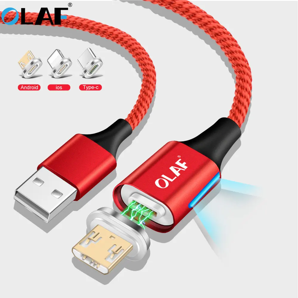

OLAF Magnetic Cable Mantis Nylon Braided Micro USB Magnet Cable Fast Charging Data Sync Charger Cable for Xiaomi Samsung Android