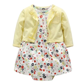 

Toddler Infant Summer Clothing Set Baby Girls Romper Dress Long sleeve coat Flower Romper Dresses Sister Princess Dress Pattern