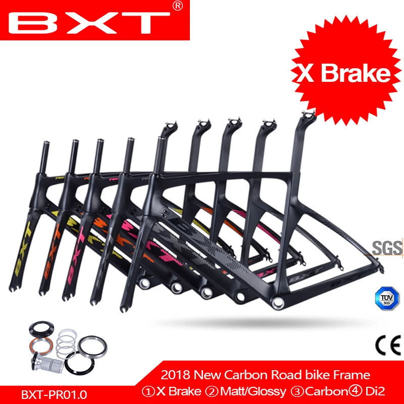 

Brand BXT 2018 carbon road bike frames racing bike frame super light aero design carbon road frame BSA cycling frameset